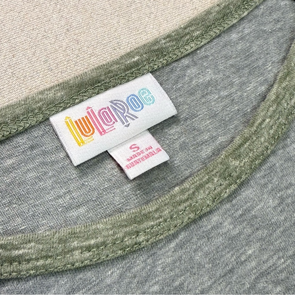 🌵 2/$20 LuLaRoe - Julia - Heather Gray & Olive Green Dress - NWT - Size Small